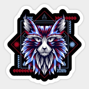 cat head tshirt Sticker